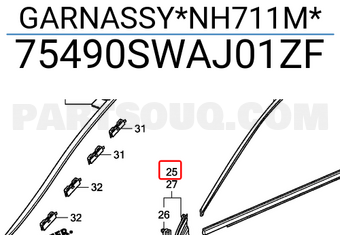 Honda 75490SWAJ01ZF GARNASSY*NH711M*