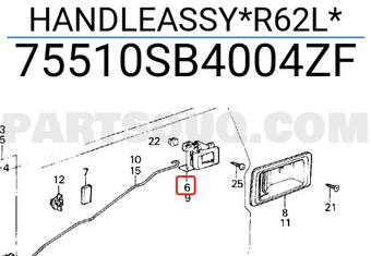 Honda 75510SB4004ZF HANDLEASSY*R62L*