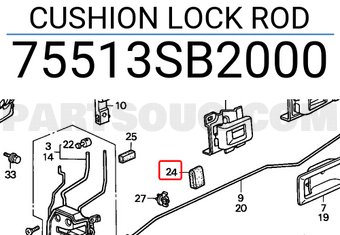 Honda 75513SB2000 CUSHION LOCK ROD