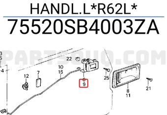 Honda 75520SB4003ZA HANDL.L*R62L*