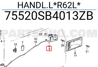 Honda 75520SB4013ZB HANDL.L*R62L*