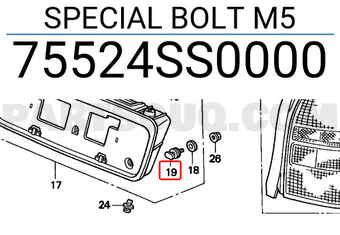 Honda 75524SS0000 SPECIAL BOLT M5