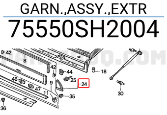 Honda 75550SH2004 GARN.,ASSY.,EXTR