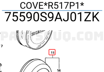 Honda 75590S9AJ01ZK COVE*R517P1*