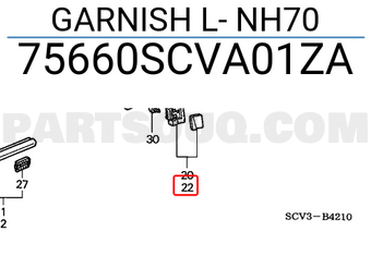 Honda 75660SCVA01ZA GARNISH L- NH70