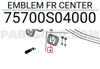 Honda 75700S04000 EMBLEM FR CENTER