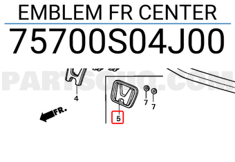 Honda 75700S04J00 EMBLEM FR CENTER