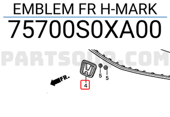 Honda 75700S0XA00 EMBLEM FR H-MARK