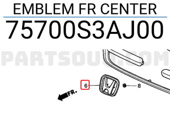 Honda 75700S3AJ00 EMBLEM FR CENTER