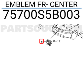 Honda 75700S5B003 EMBLEM FR- CENTER