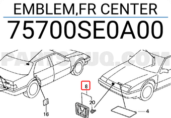 Honda 75700SE0A00 EMBLEM,FR CENTER