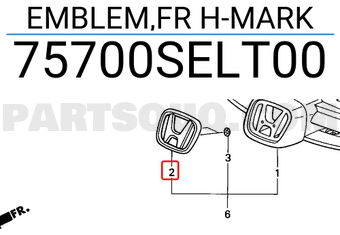 Honda 75700SELT00 EMBLEM,FR H-MARK