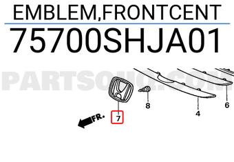 Honda 75700SHJA01 EMBLEM,FRONTCENT