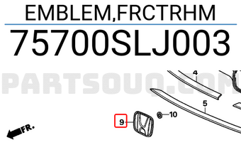 Honda 75700SLJ003 EMBLEM,FRCTRHM