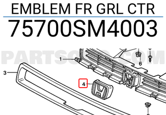 Honda 75700SM4003 EMBLEM FR GRL CTR