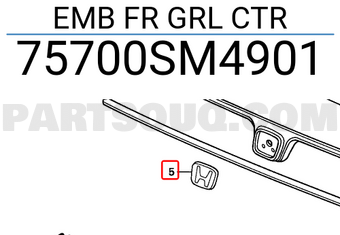 Honda 75700SM4901 EMB FR GRL CTR