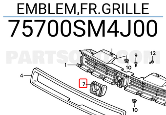 Honda 75700SM4J00 EMBLEM,FR.GRILLE