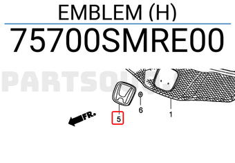 Honda 75700SMRE00 EMBLEM (H)