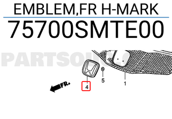 Honda 75700SMTE00 EMBLEM,FR H-MARK
