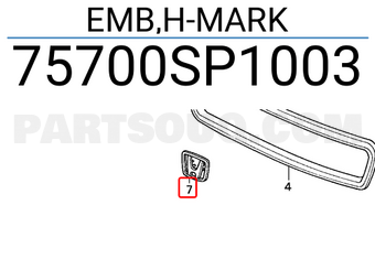 Honda 75700SP1003 EMB,H-MARK