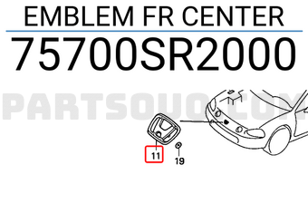 Honda 75700SR2000 EMBLEM FR CENTER