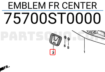 Honda 75700ST0000 EMBLEM FR CENTER