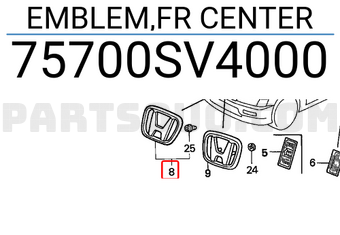 Honda 75700SV4000 EMBLEM,FR CENTER