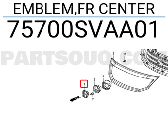 Honda 75700SVAA01 EMBLEM,FR CENTER