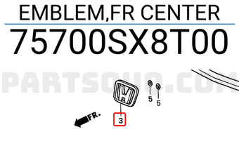 Honda 75700SX8T00 EMBLEM,FR CENTER