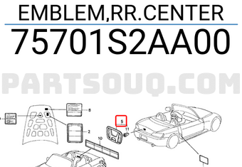 Honda 75701S2AA00 EMBLEM,RR.CENTER