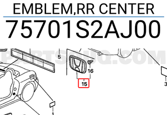 Honda 75701S2AJ00 EMBLEM,RR CENTER