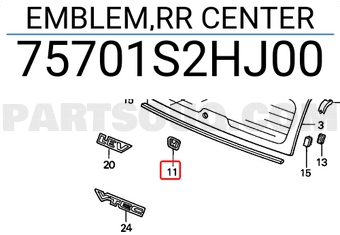 Honda 75701S2HJ00 EMBLEM,RR CENTER