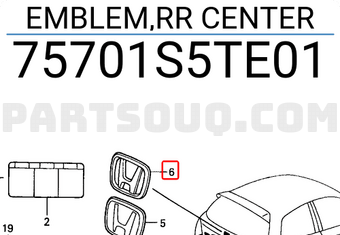 Honda 75701S5TE01 EMBLEM,RR CENTER