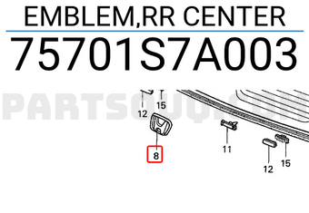 Honda 75701S7A003 EMBLEM,RR CENTER