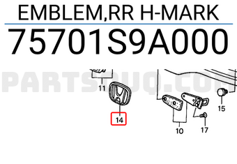 Honda 75701S9A000 EMBLEM,RR H-MARK