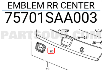 Honda 75701SAA003 EMBLEM RR CENTER