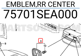 Honda 75701SEA000 EMBLEM,RR CENTER