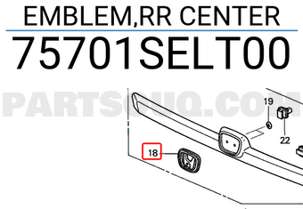 Honda 75701SELT00 EMBLEM,RR CENTER