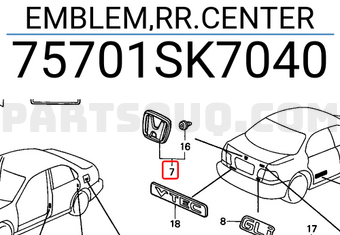 Honda 75701SK7040 EMBLEM,RR.CENTER