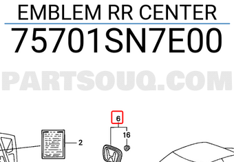 Honda 75701SN7E00 EMBLEM RR CENTER