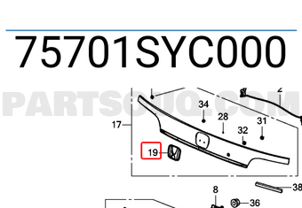 Honda 75701SYC000 EMBLEM, RR. (H)