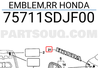Honda 75711SDJF00 EMBLEM,RR HONDA