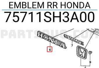 Honda 75711SH3A00 EMBLEM RR HONDA