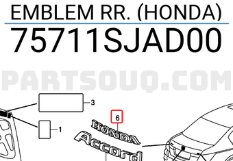 Honda 75711SJAD00 EMBLEM RR. (HONDA)