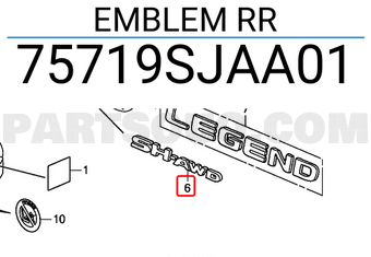 Honda 75719SJAA01 EMBLEM RR