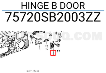 Honda 75720SB2003ZZ HINGE B DOOR