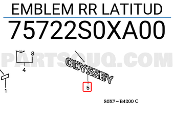 Honda 75722S0XA00 EMBLEM RR LATITUD