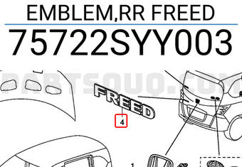 Honda 75722SYY003 EMBLEM,RR FREED