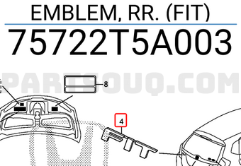 Honda 75722T5A003 EMBLEM, RR. (FIT)