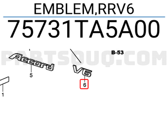 Honda 75731TA5A00 EMBLEM,RRV6